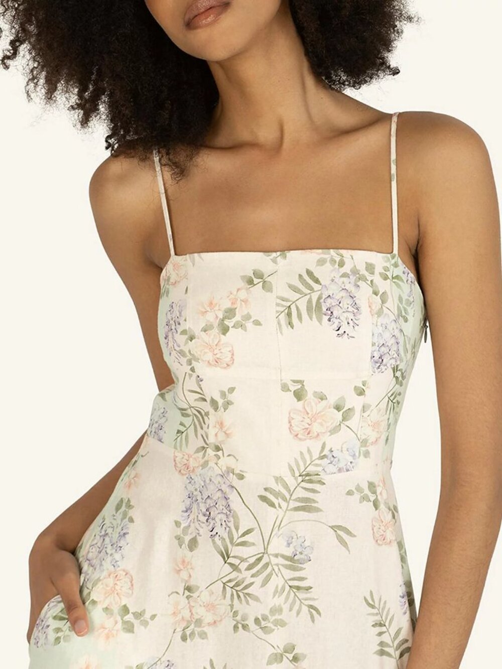NWT Super Natural Sue Dress Pastel Floral Maxi Smocked Back Sz M $395 - Picture 2 of 6